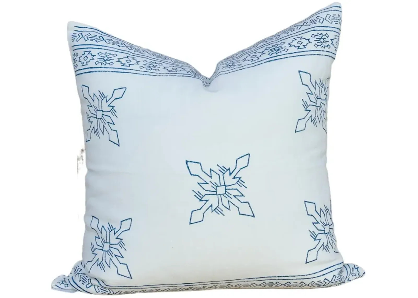 White Citlalee Aztec Block Print Pillow - de-cor