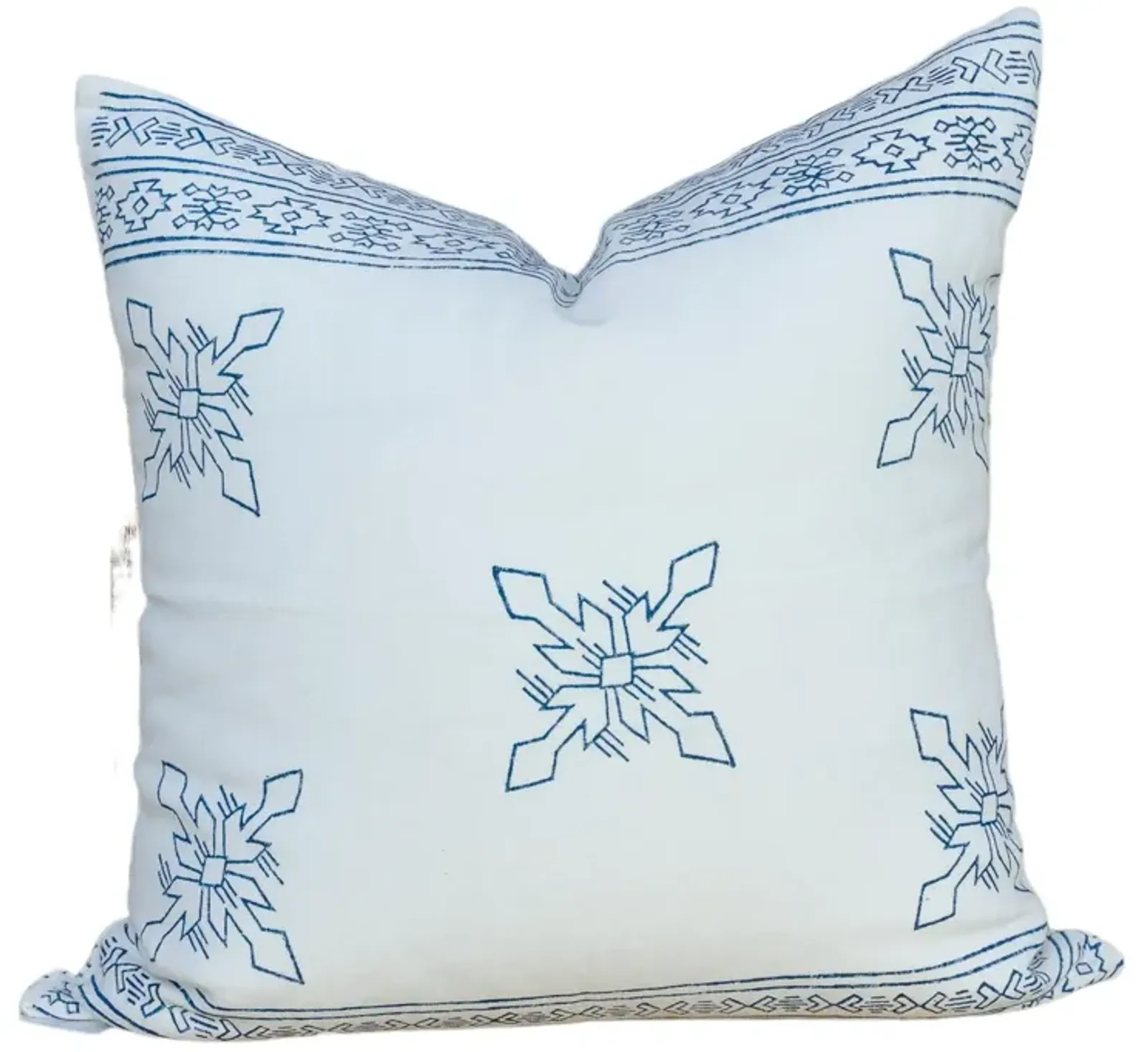 White Citlalee Aztec Block Print Pillow - de-cor