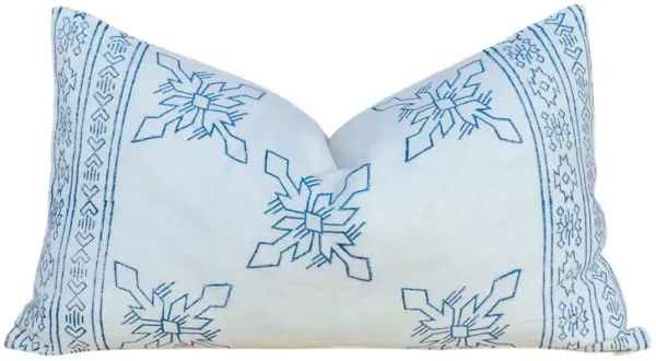 White Itzcali Aztec Block Print Pillow - de-cor