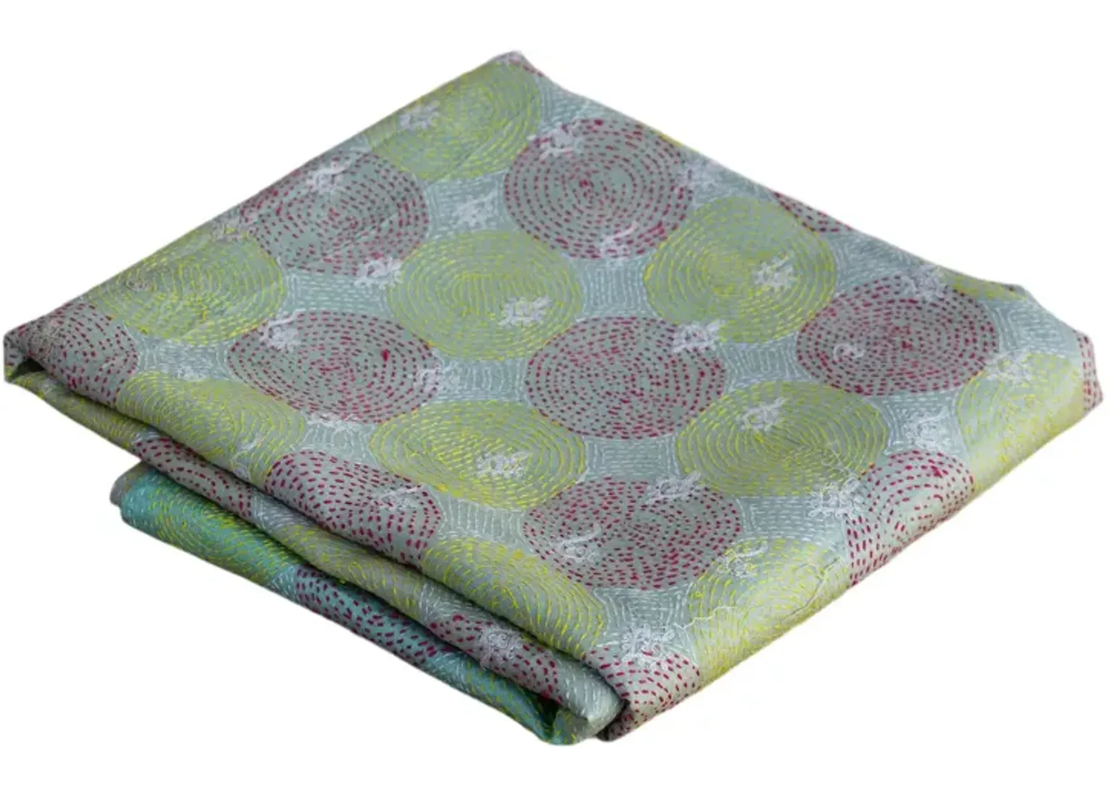 Jia Silk Kantha Throw - de-cor - Green