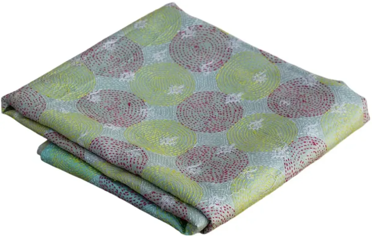 Jia Silk Kantha Throw - de-cor - Green