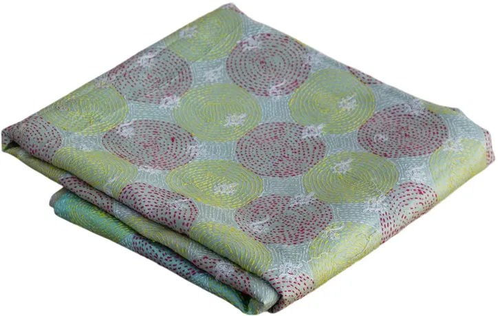 Jia Silk Kantha Throw - de-cor - Green