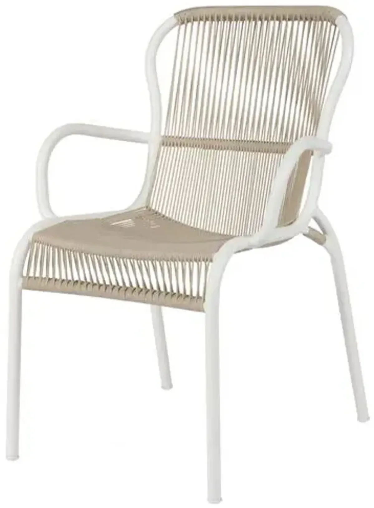 Loop Outdoor Dining Chair - Beige/White - Vincent Sheppard