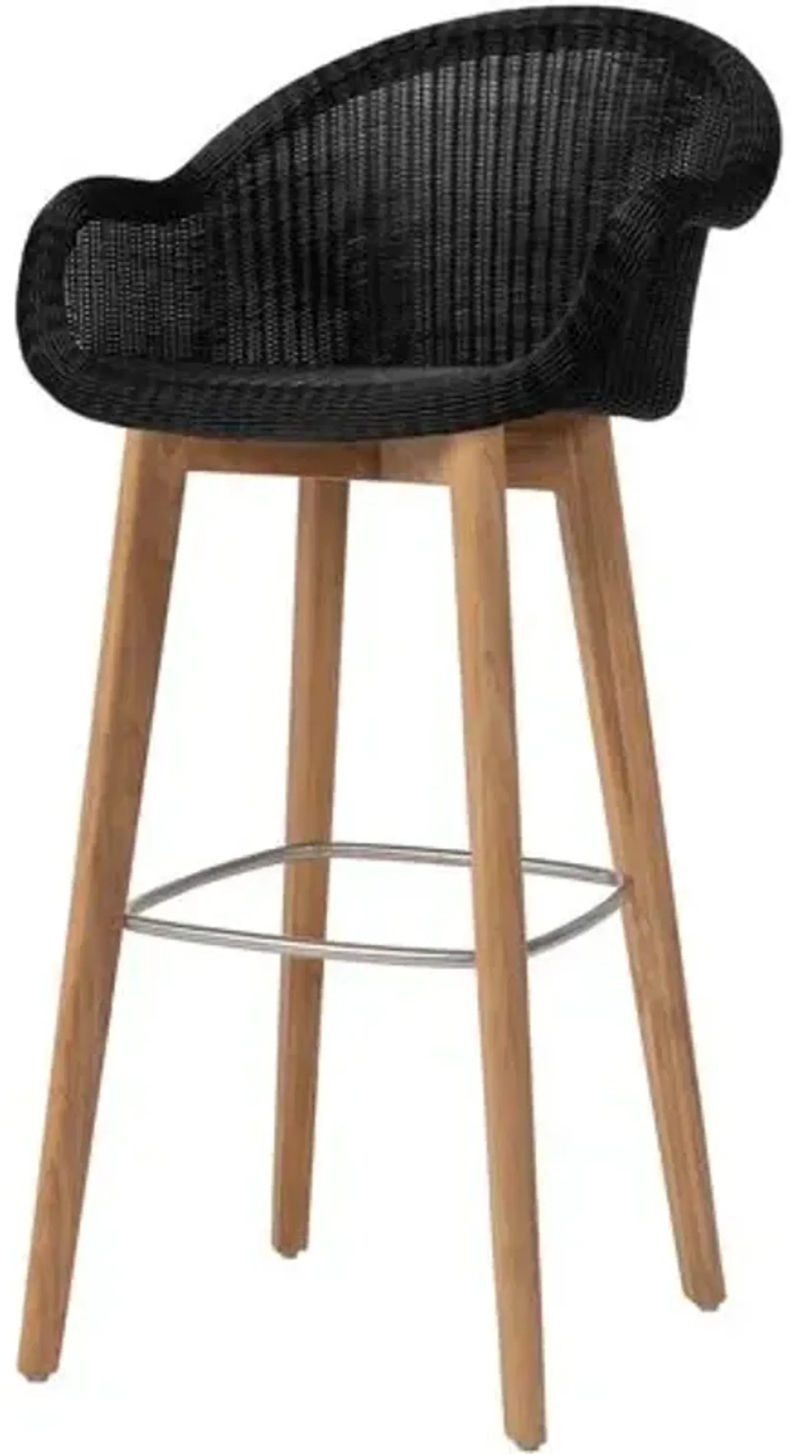 Edgard Outdoor Teak Barstool - Black - Vincent Sheppard