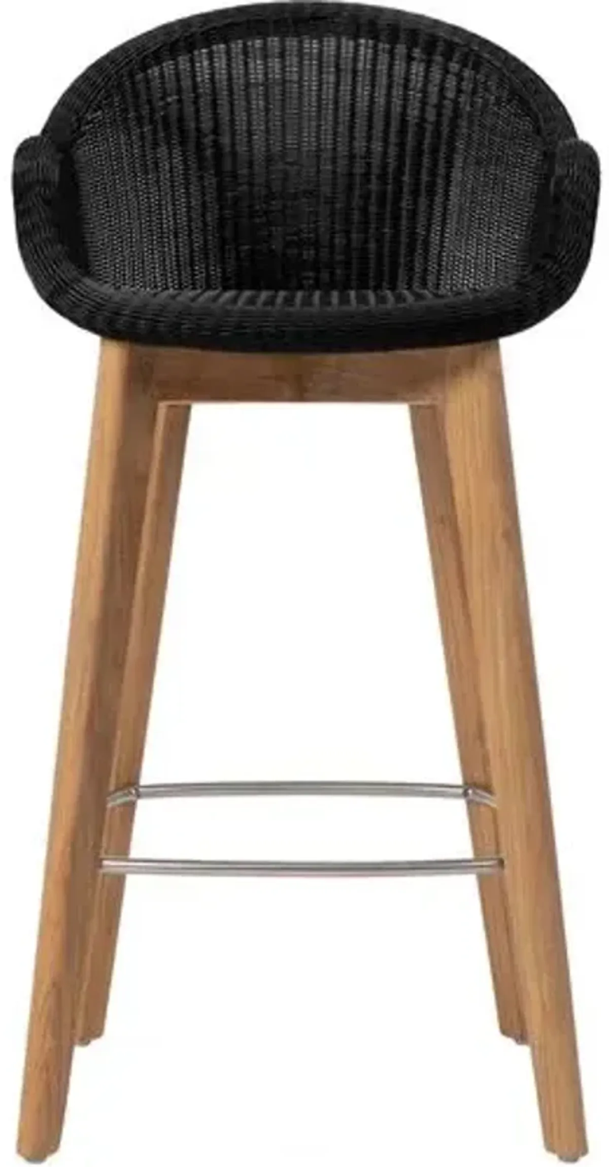 Edgard Outdoor Teak Counter Stool - Black - Vincent Sheppard