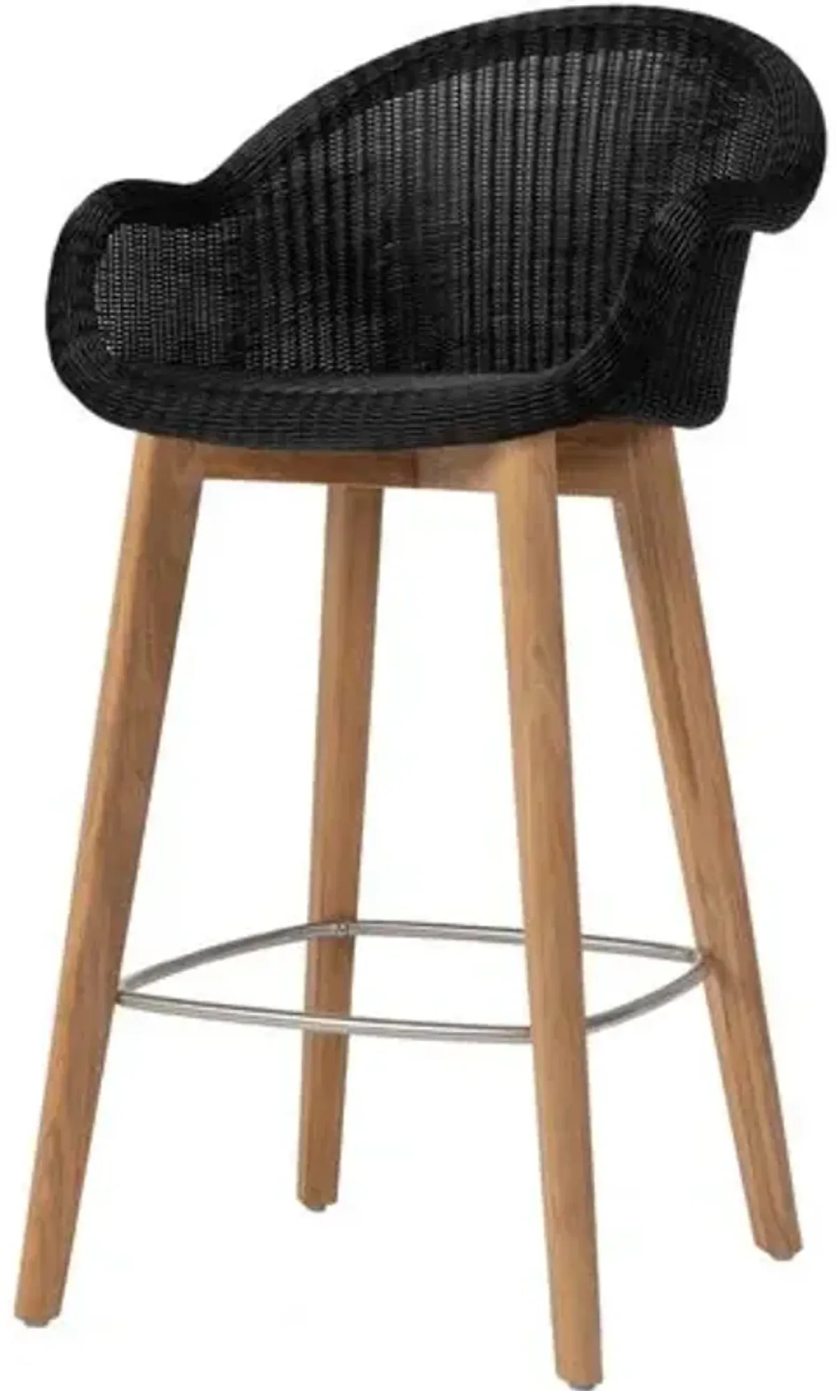 Edgard Outdoor Teak Counter Stool - Black - Vincent Sheppard