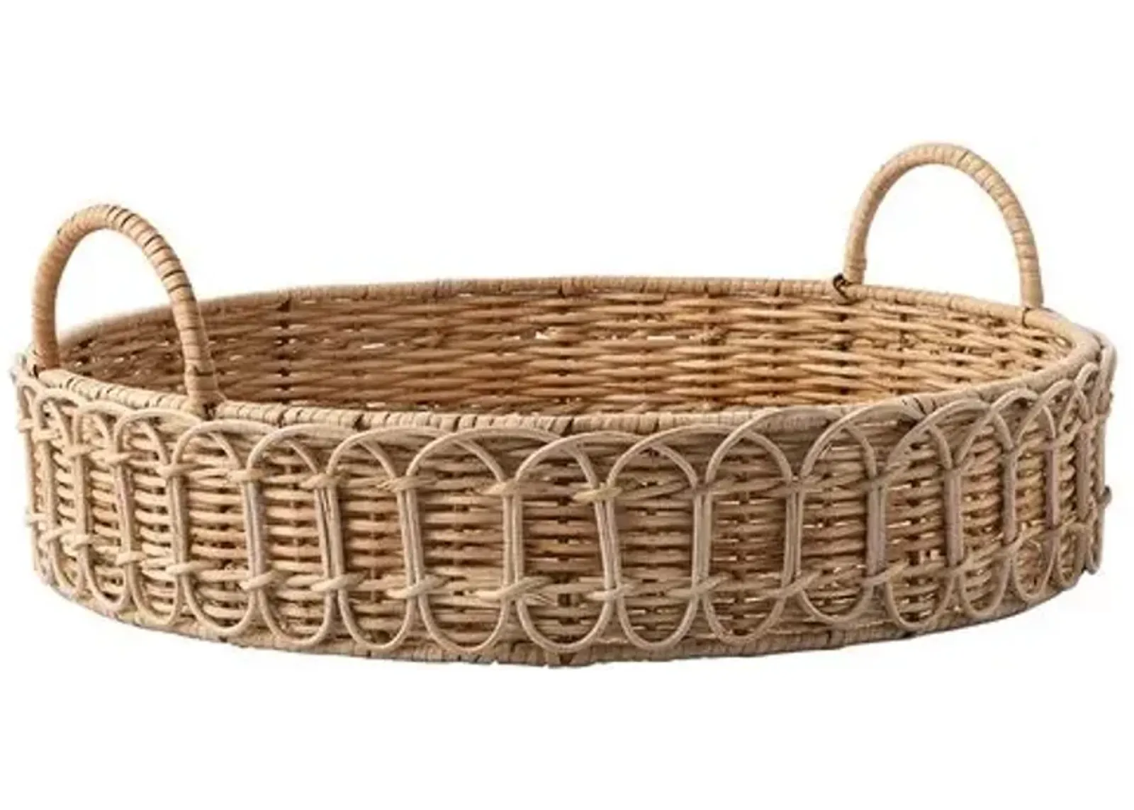 Provence Rattan Round Tray - White - Juliska