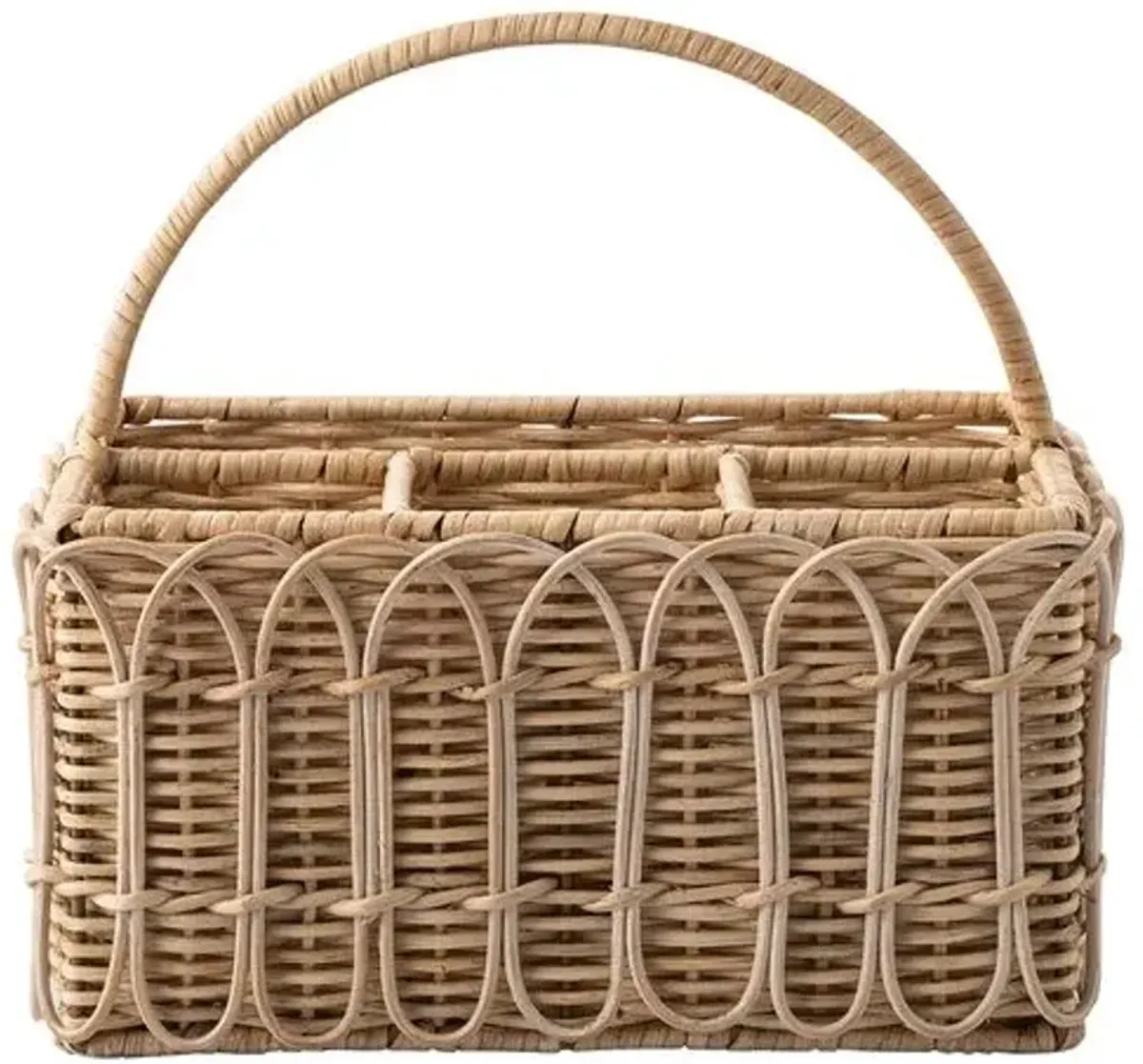 Provence Rattan Silverware Caddy, White - Juliska