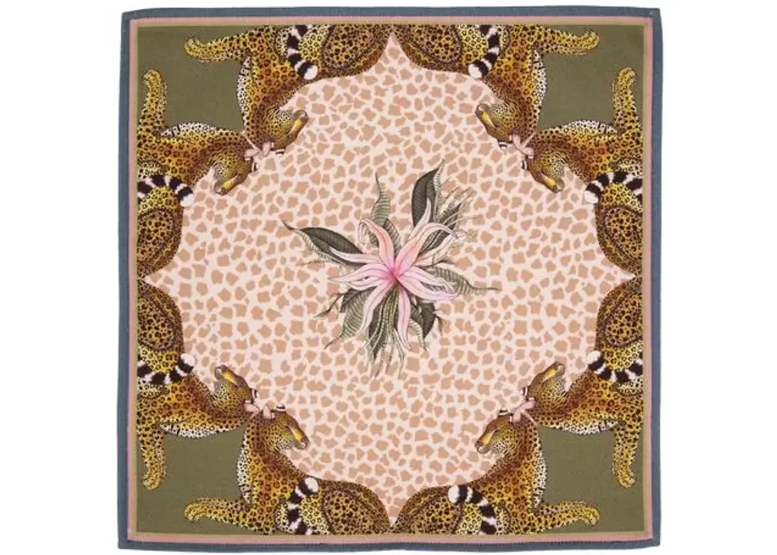 Set of 2 Leopard Lily Stone Napkins - Stone - Ngala Trading Co.