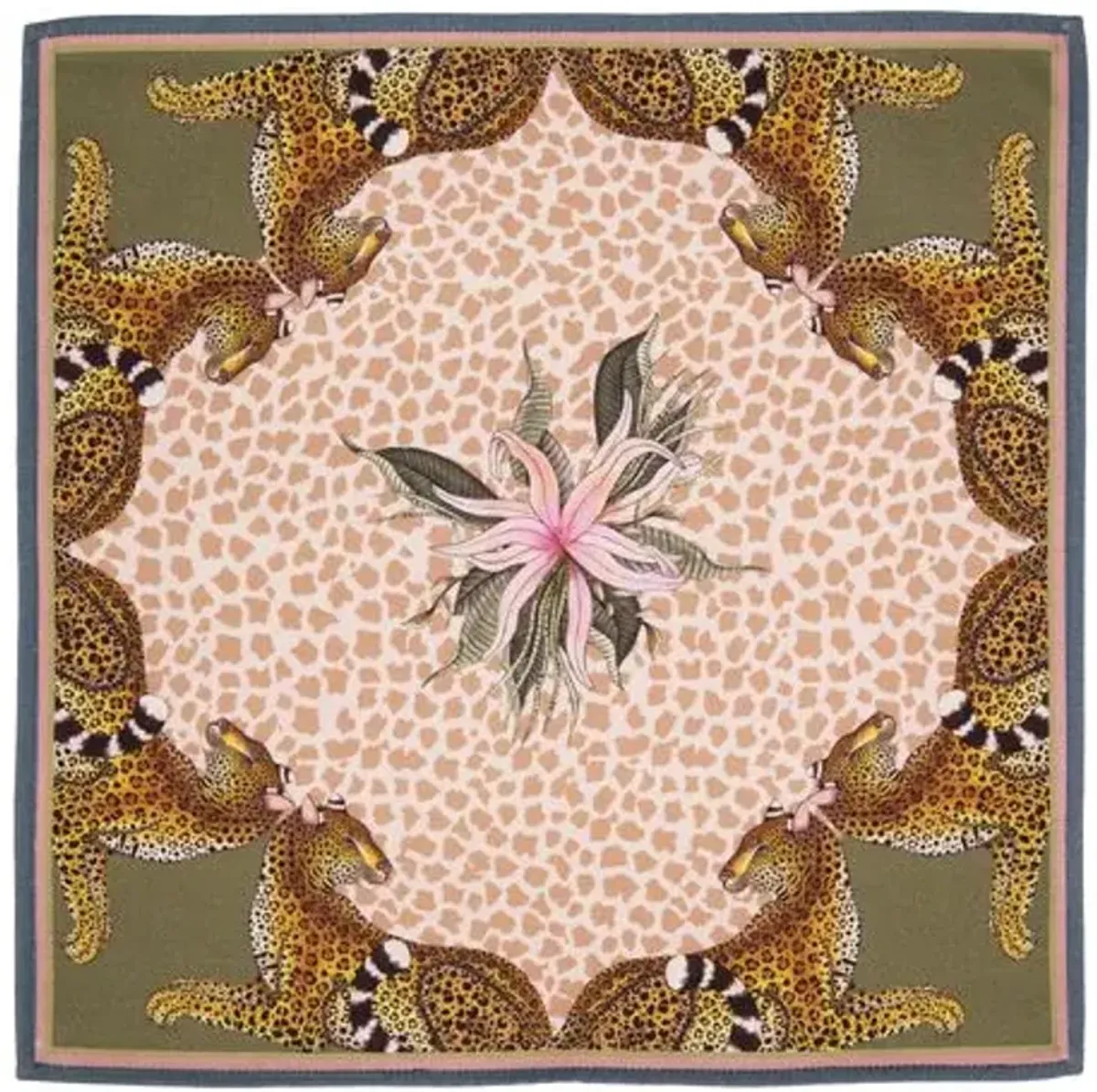 Set of 2 Leopard Lily Stone Napkins - Stone - Ngala Trading Co.