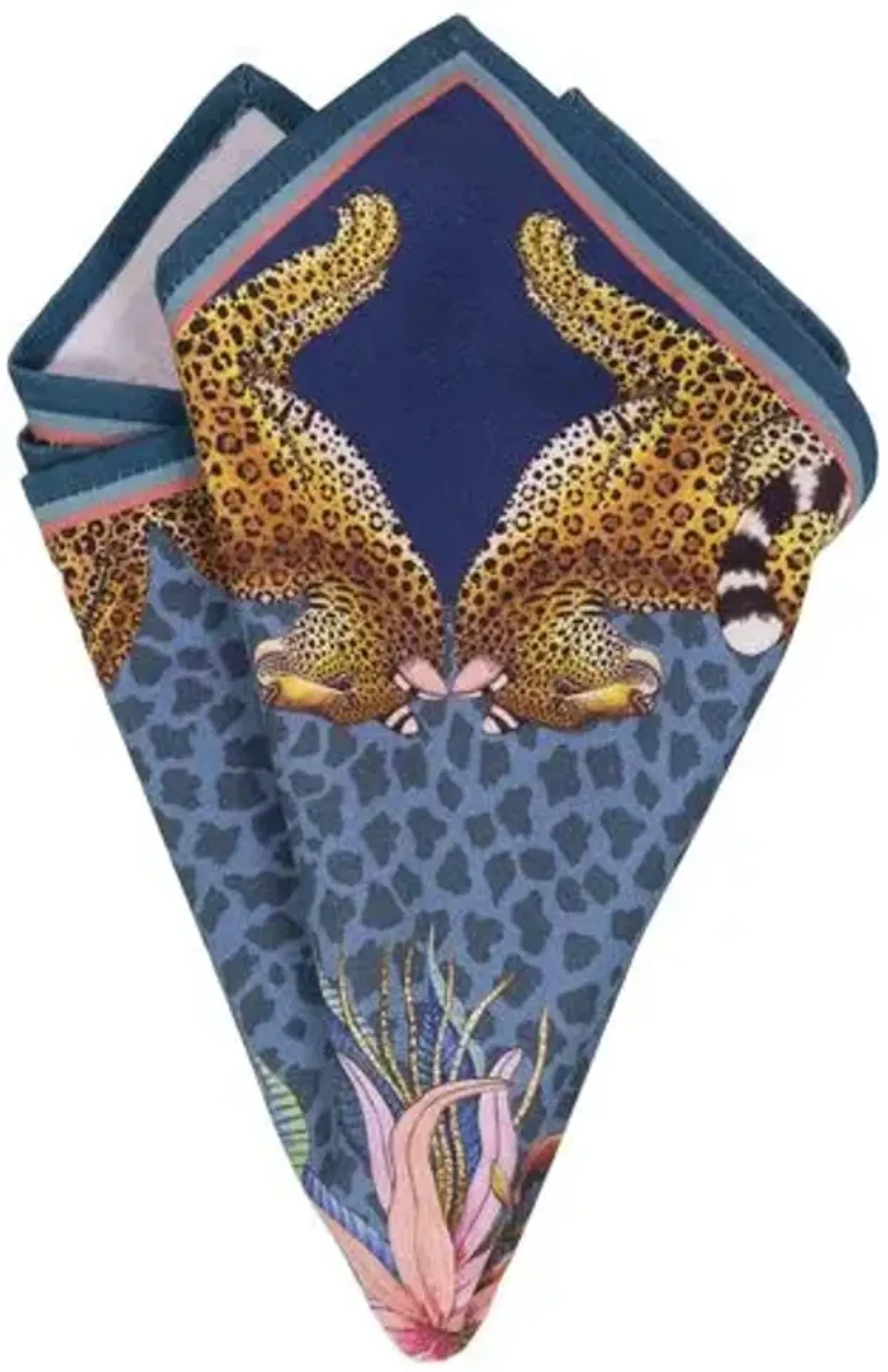 Set of 2 Leopard Lily Frost Napkins - Blue - Ngala Trading Co.