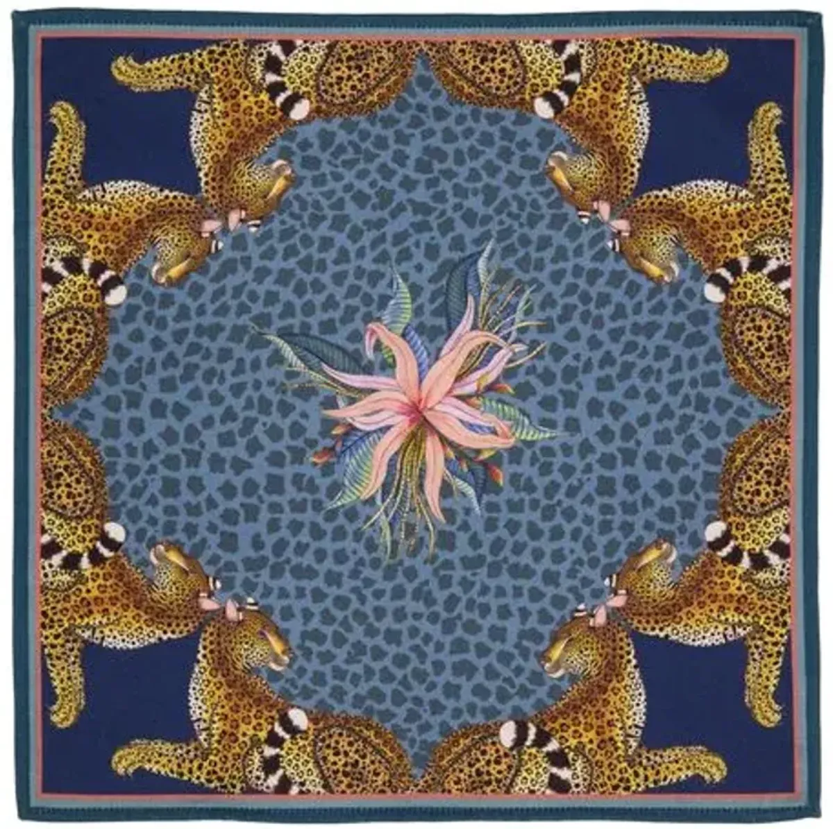 Set of 2 Leopard Lily Frost Napkins - Blue - Ngala Trading Co.