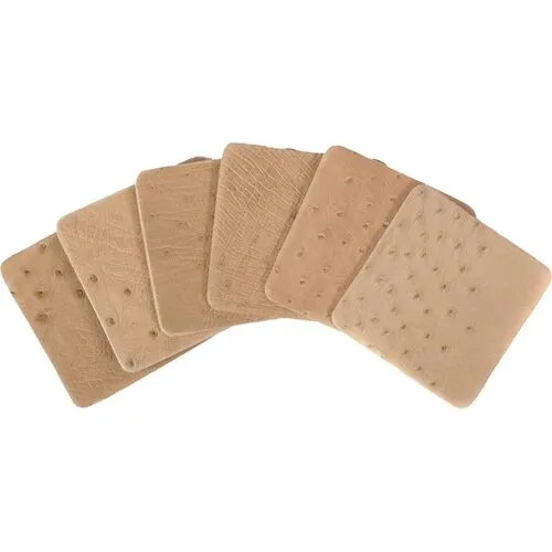 Set of 6 Ostrich Leather Cream Coasters - Cream - Ngala Trading Co.