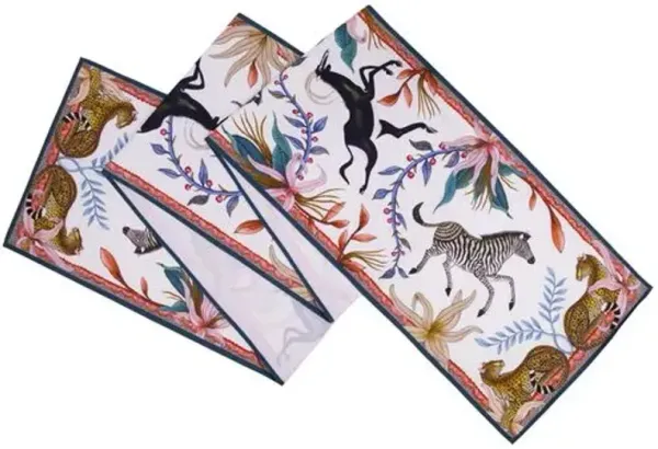 Ardmore Cotton Table Runner - Sable Rose/White - Ngala Trading Co.