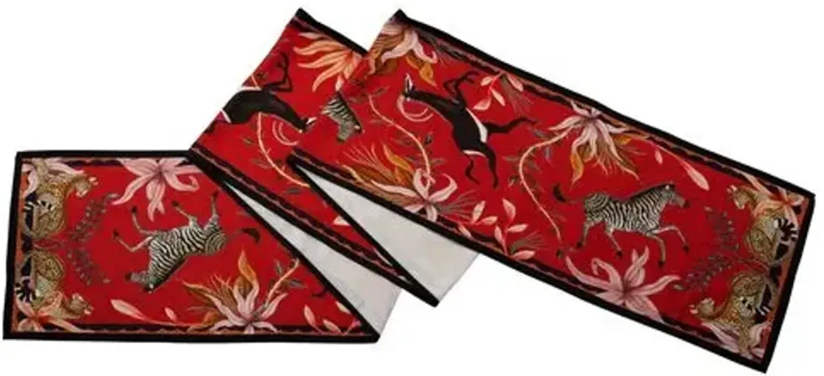 Sable Royal Red Table Runner - Red - Ngala Trading Co.