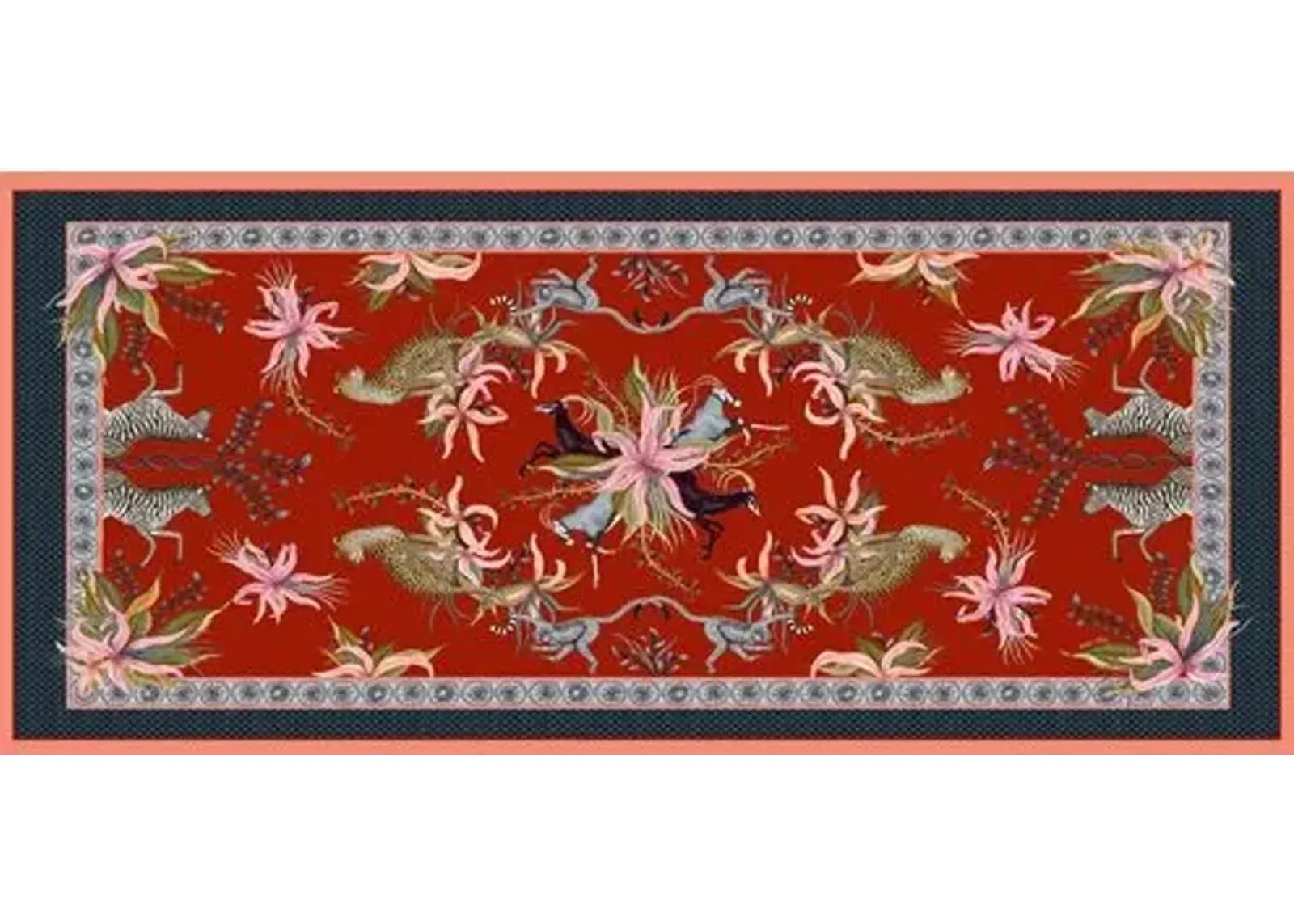 Leopard Lily Royal Red Tablecloth - Red - Ngala Trading Co. - Handcrafted