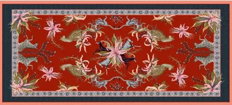 Leopard Lily Royal Red Tablecloth - Red - Ngala Trading Co. - Handcrafted