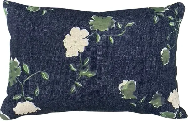 Flora Outdoor 14x20 Lumbar Pillow, Navy