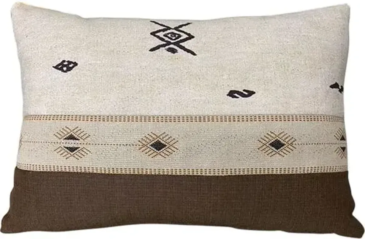 Nabil Outdoor 14x20 Lumbar Pillow - Brown/Ivory - Kim Salmela