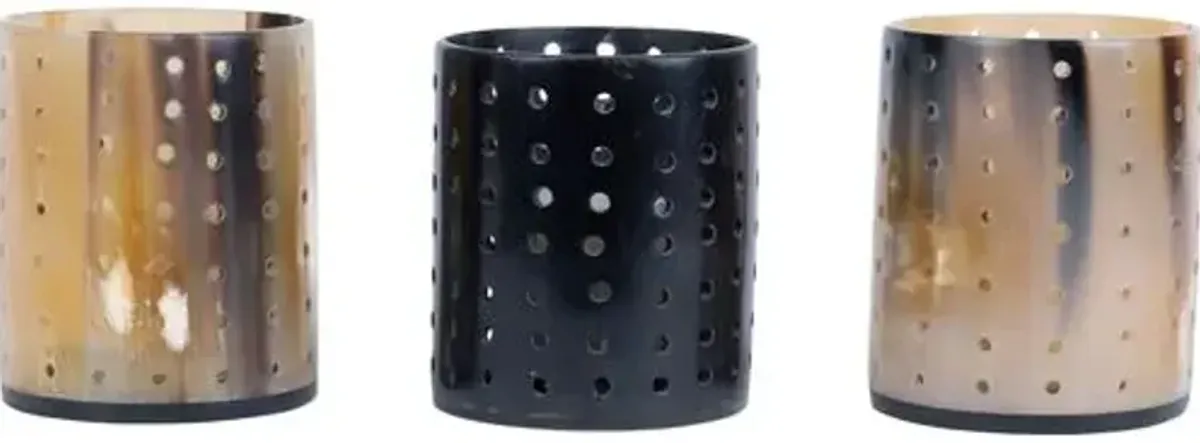 Cow Horn Tea Light Votive Holder - Natural - Ngala Trading Co.