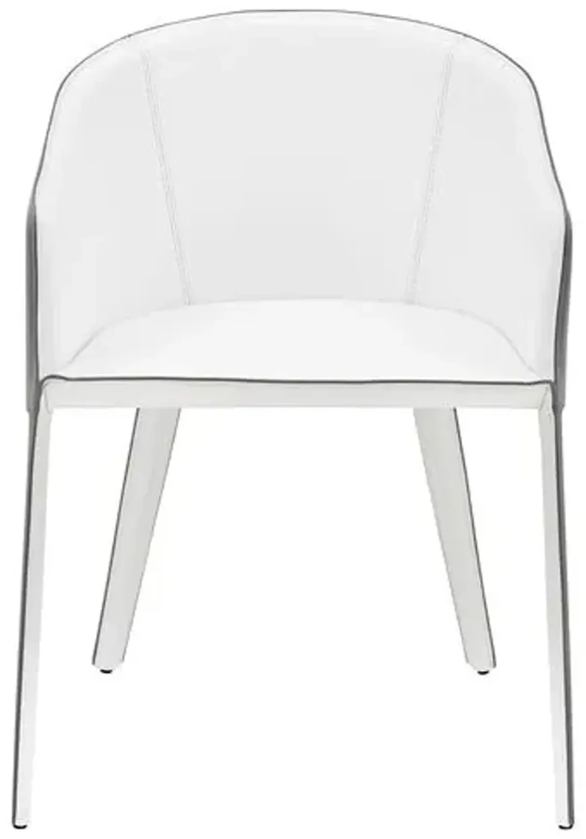 Casey Leatherette Armchair - Grey/White