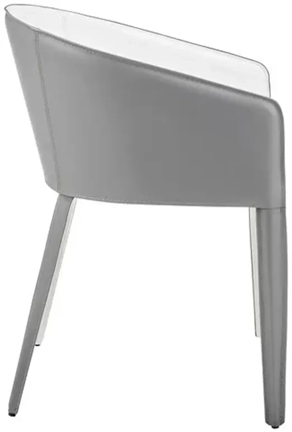 Casey Leatherette Armchair - Grey/White