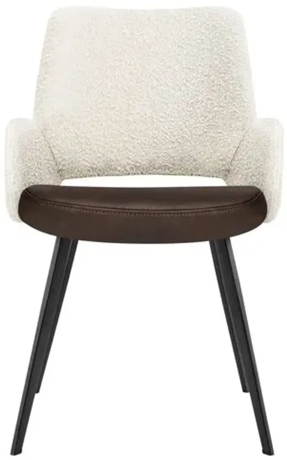 Ava Armchair - Ivory Boucle/Brown