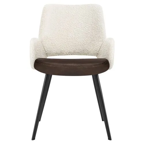 Ava Armchair - Ivory Boucle/Brown