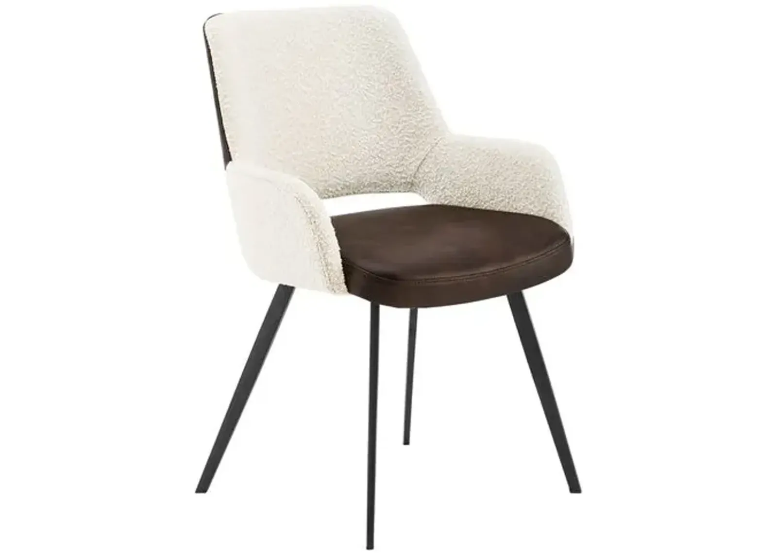 Ava Armchair - Ivory Boucle/Brown