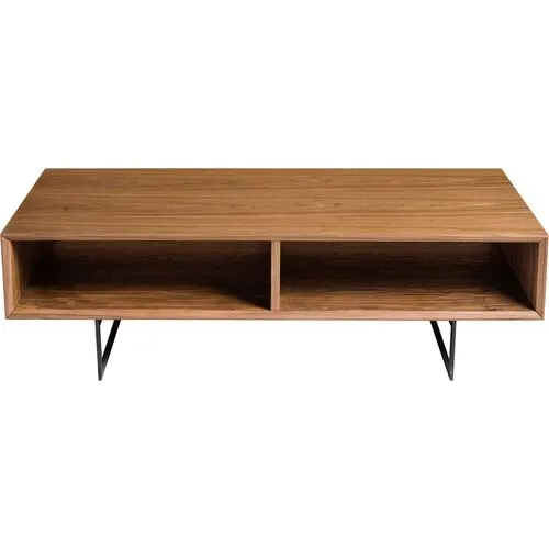 Rey Rectangular Coffee Table - Walnut - Brown