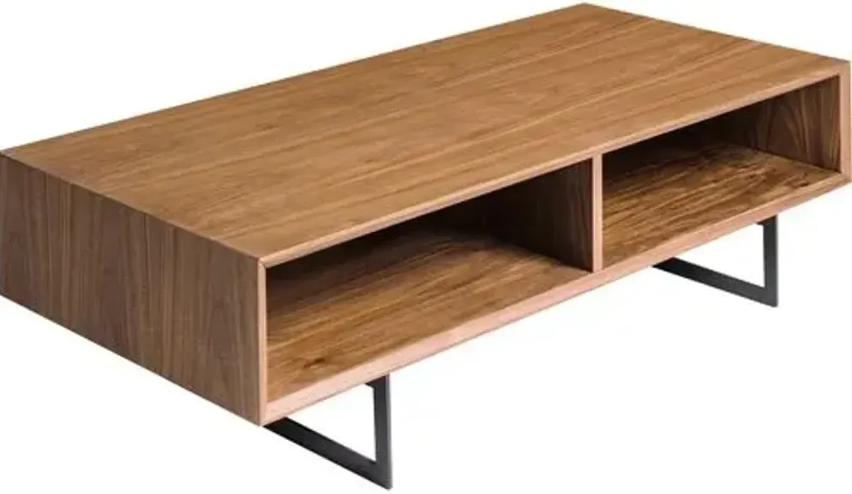 Rey Rectangular Coffee Table - Walnut - Brown