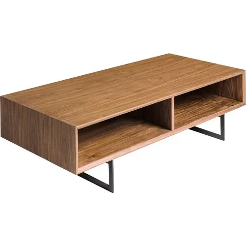 Rey Rectangular Coffee Table - Walnut - Brown