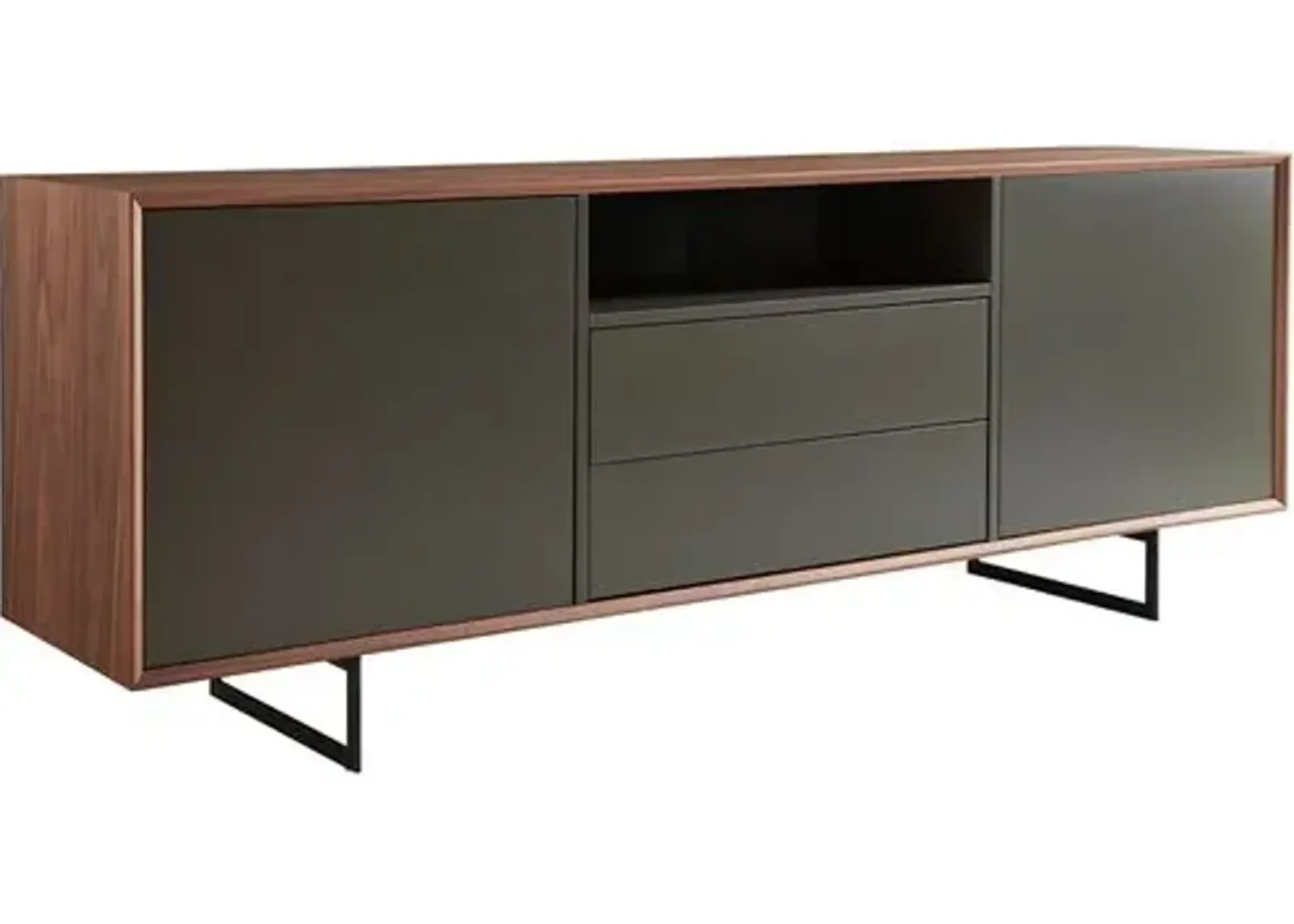 Cooper 78" Sideboard - Walnut/Gray - Brown