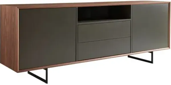 Cooper 78" Sideboard - Walnut/Gray - Brown