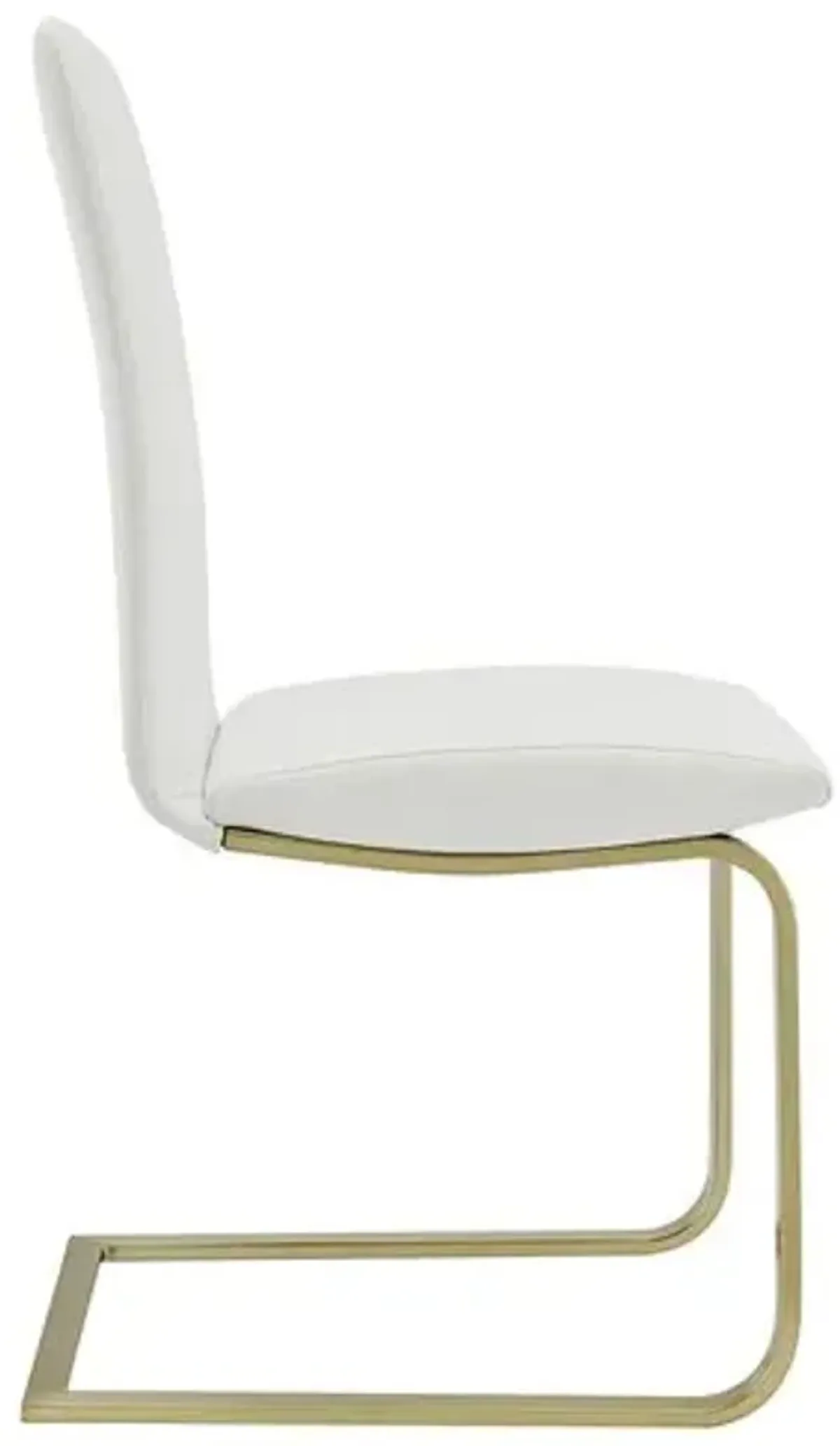 Set of 2 Mia Leatherette Side Chairs - White/Gold