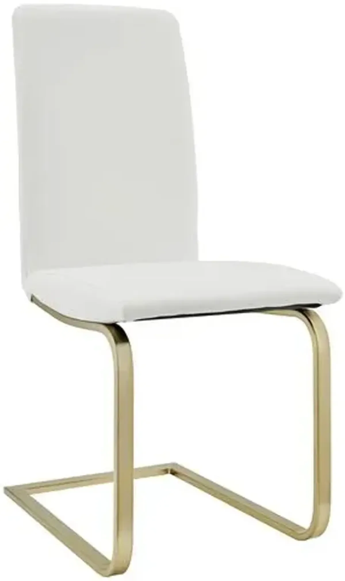 Set of 2 Mia Leatherette Side Chairs - White/Gold