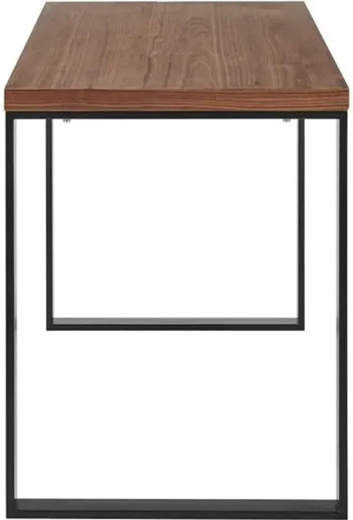 Rey Minimalist Desk - Walnut/Black - Brown