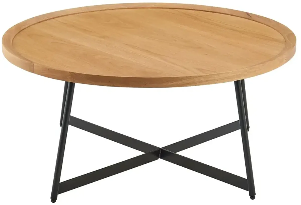 Rey 35" Round Coffee Table, Oak