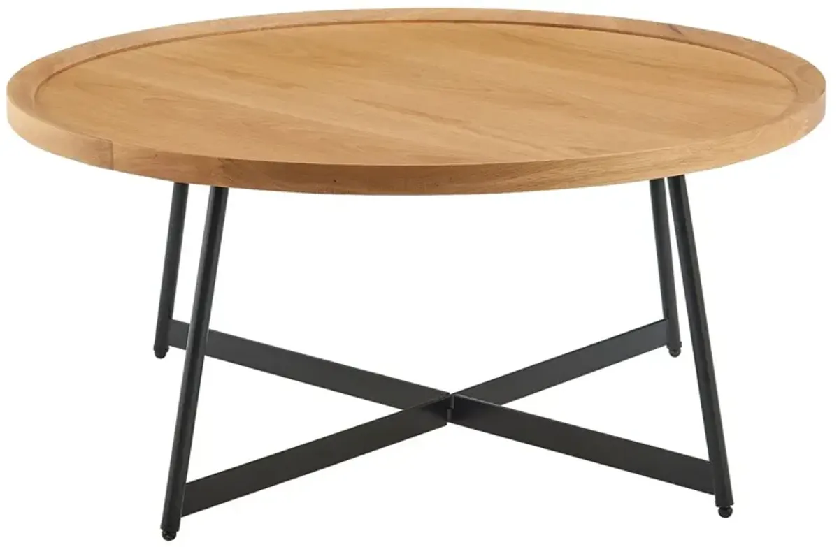 Rey 35" Round Coffee Table, Oak