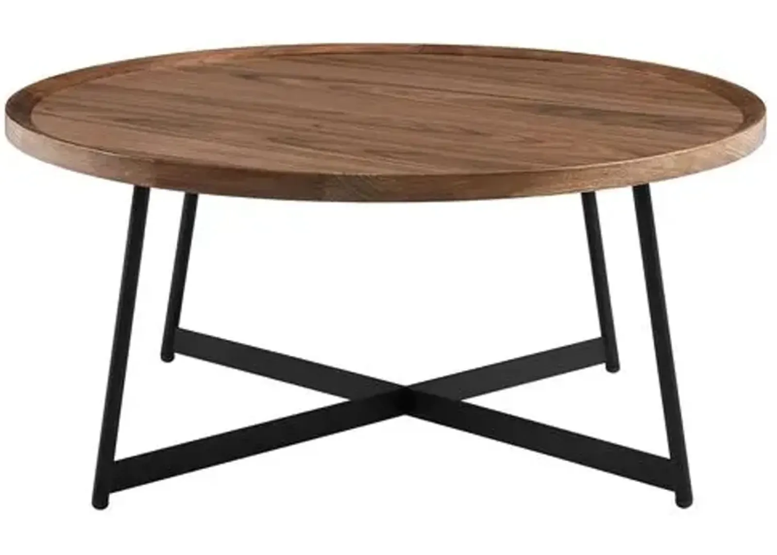 Rey 35" Round Coffee Table - Walnut - Brown