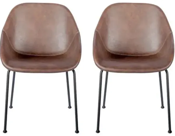 Set of 2 Ryan Side Chairs - Dark Brown