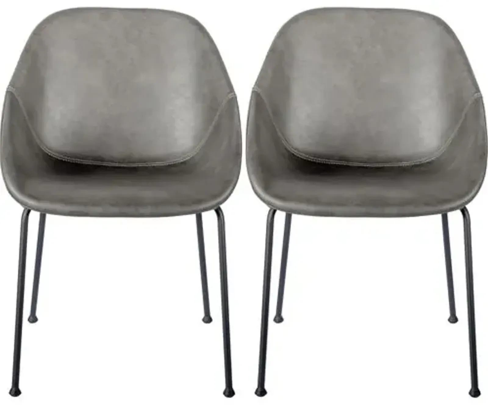 Set of 2 Ryan Side Chairs - Dark Grey - Black