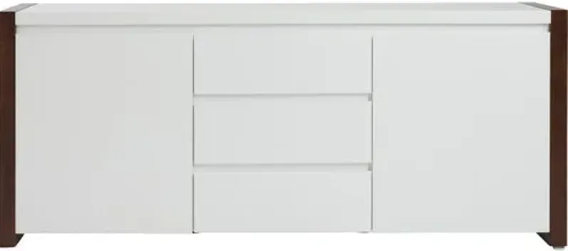 Lewis Sideboard - Matte White/Walnut