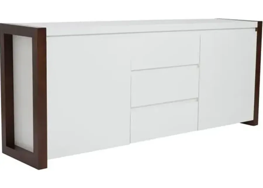 Lewis Sideboard - Matte White/Walnut