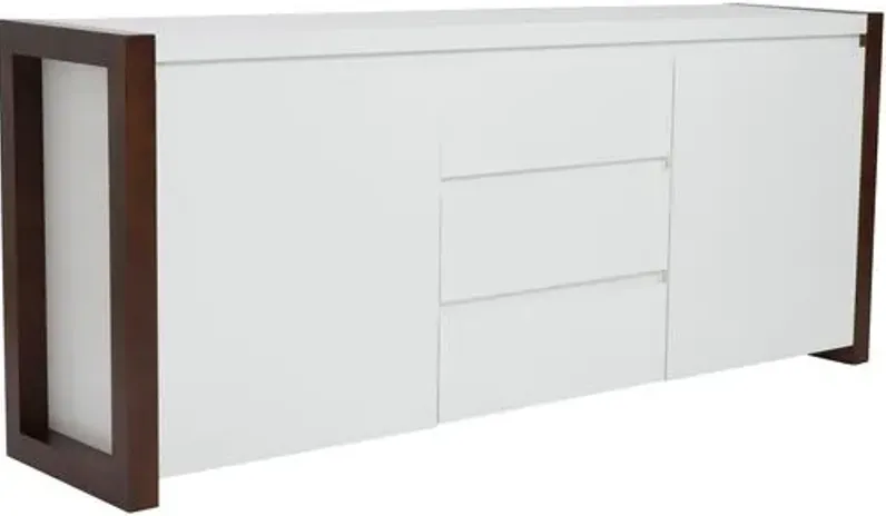 Lewis Sideboard - Matte White/Walnut