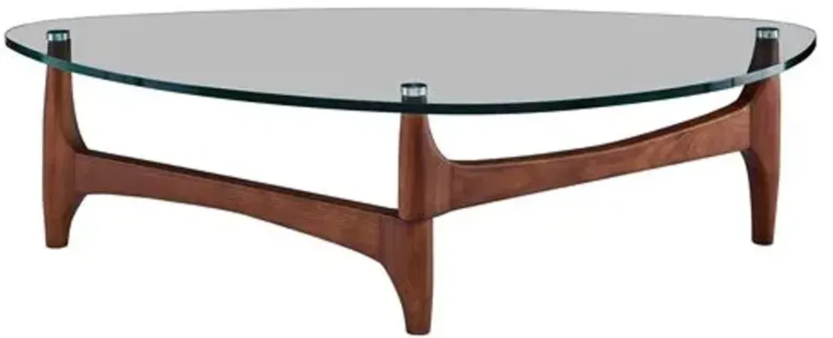 Tillie 52" Coffee Table - Walnut - Clear