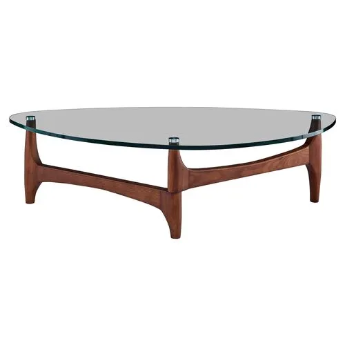 Tillie 52" Coffee Table - Walnut - Clear