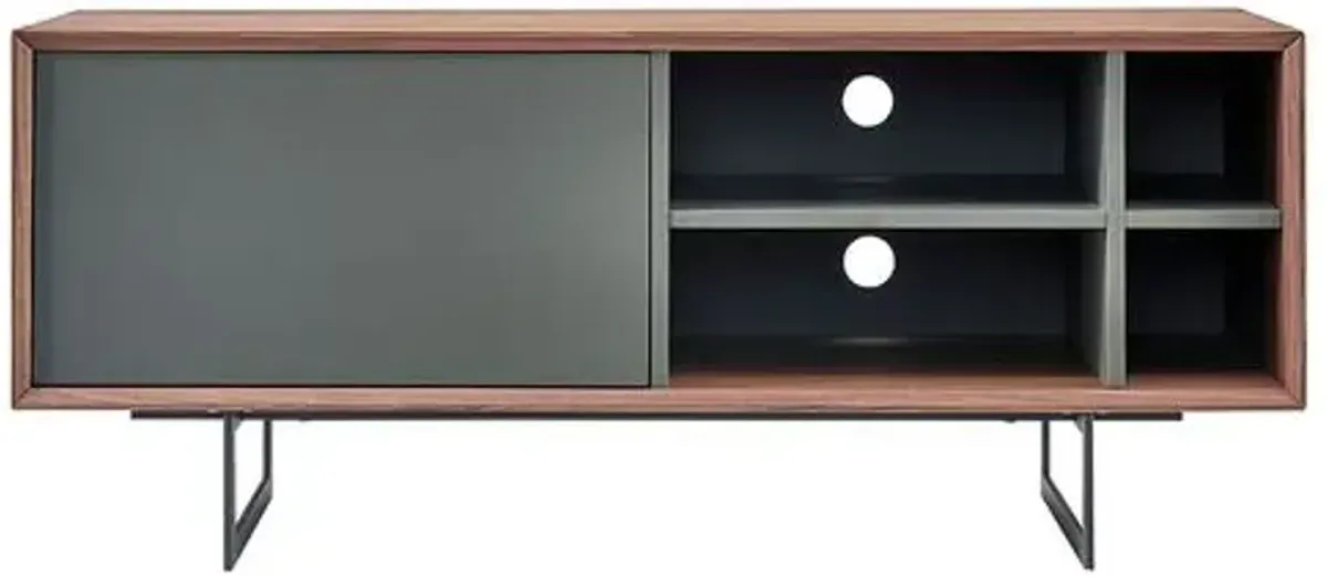 Cooper 48" Media Stand - Walnut/Grey - Brown