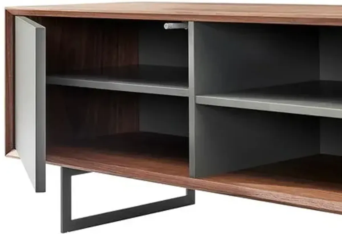 Cooper 48" Media Stand - Walnut/Grey - Brown