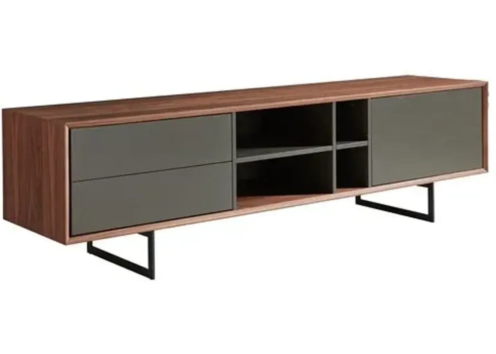 Cooper 71" Media Stand - Walnut/Grey - Brown